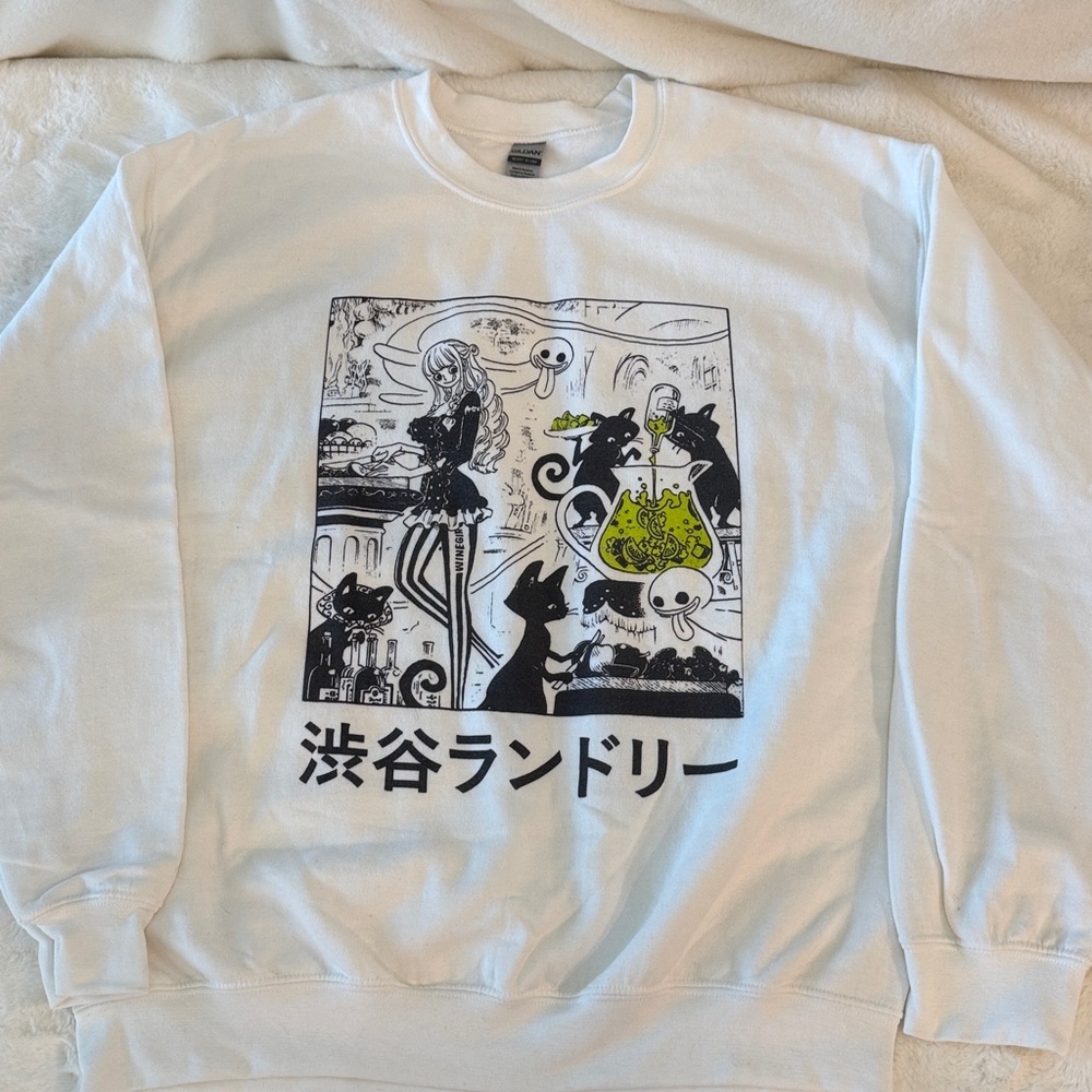 Perona One Piece Manga Panel Art Crewneck Sweatshirt, Anime- size L